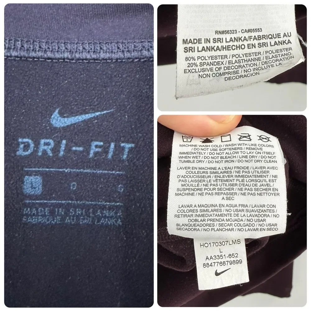 Nike Dri-FIT Cowl Neck Long Sleeve Pullover in Deep Plum | Large